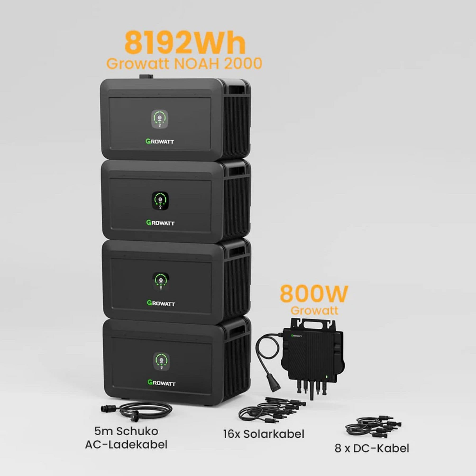  POWERNESS NOAH 2000 8192 Wh mit NEO 800M-X Solarbatterie Schwarz 