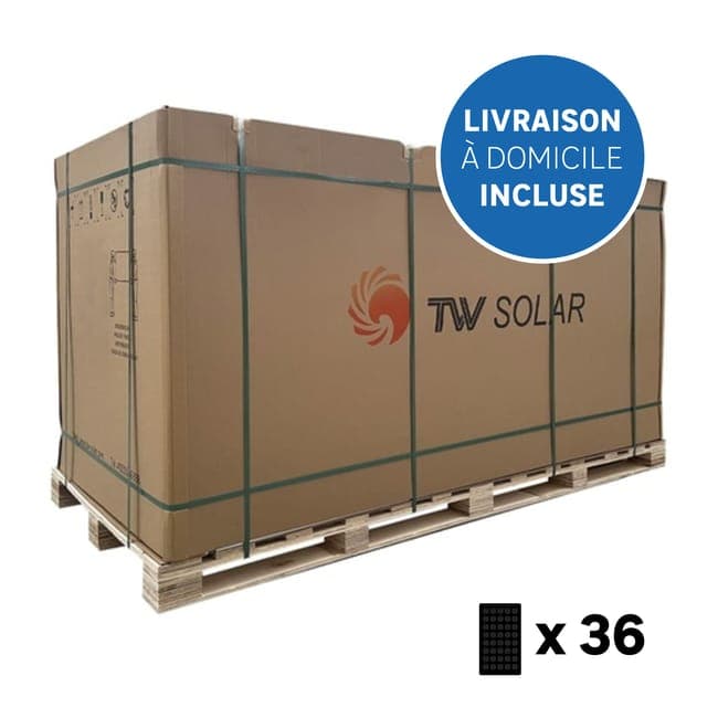  36er-Pack TONGWEI 500Wp doppelseitige Solarmodule, komplett schwarz, 1961 x 1134 x 30 mm 