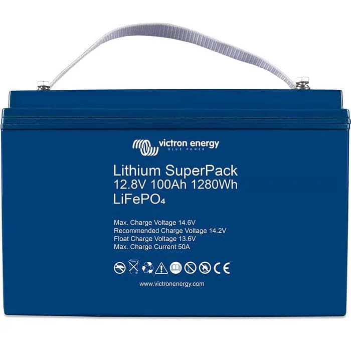  Victron Solarbatterie 12,8/100 SuperPack, LiFePO4, 12 V, 100 Ah, mit Batterie-Management-System 