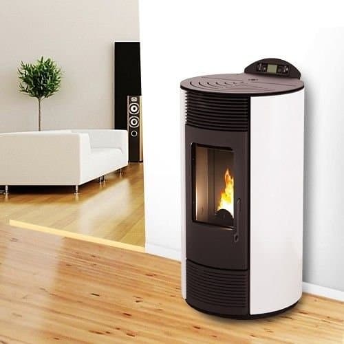 Estufa de pellets MODERNA SMART 8.7 kW redonda blanca