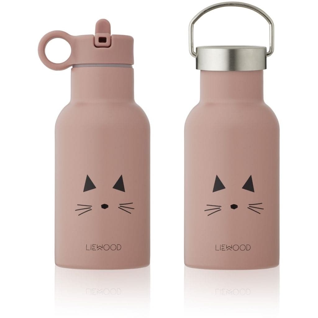 Liewood - Gourde à eau en acier Anker - Chat rose
