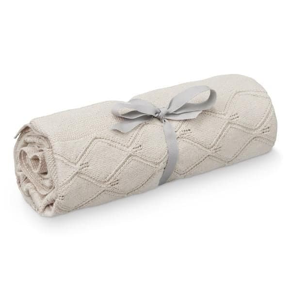 CAM CAM COPENHAGEN - Couverture en tricot feuille 80x100cm - GOTS - Sable