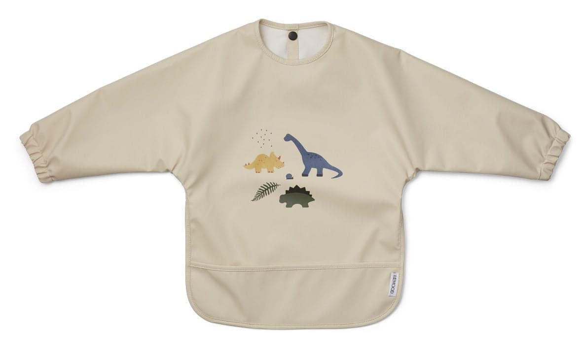 Liewood - Bavoir à manche / Tablier Merle - Dino mix - Pack de 2