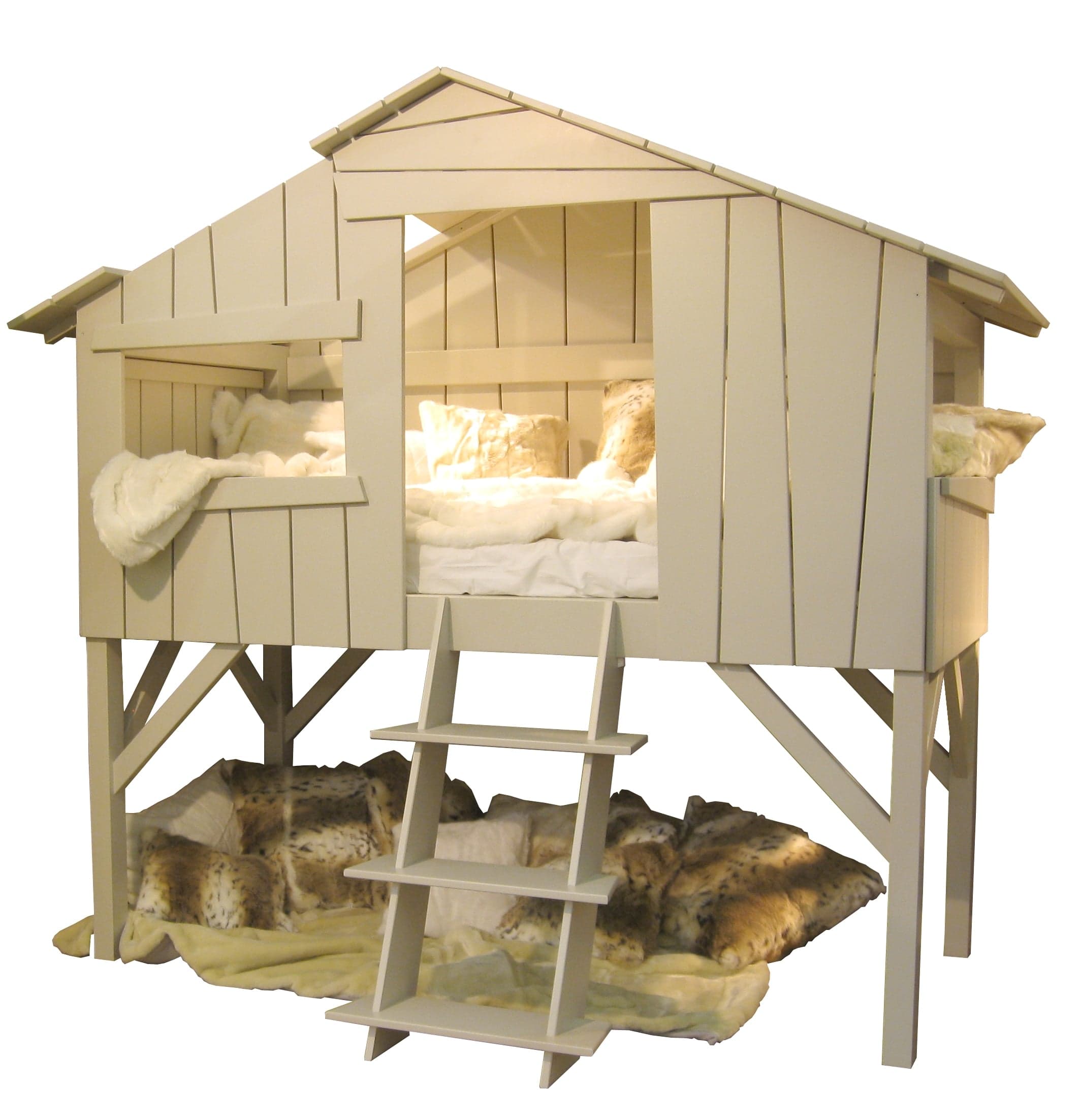 MATHY BY BOLS - Lit Cabane - Tilleul massif - vernis en option