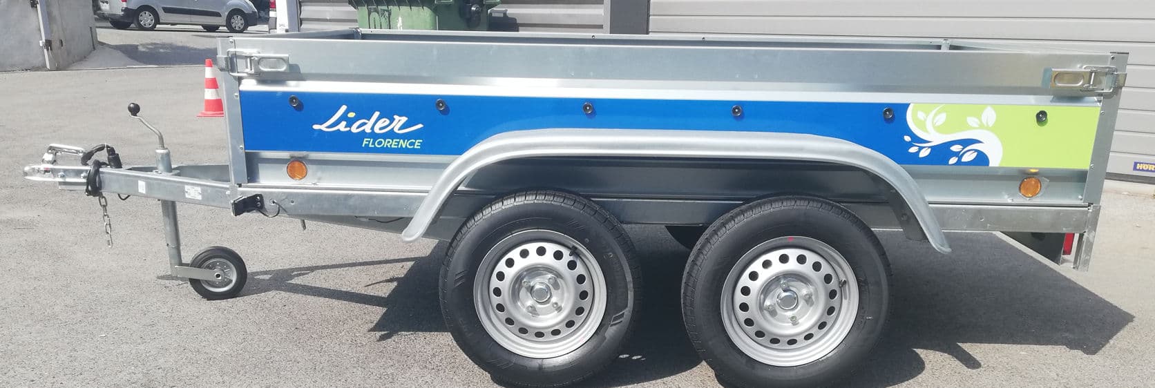 Remorque 2 essieux Lider FLORENCE 39330 500/750 Kg