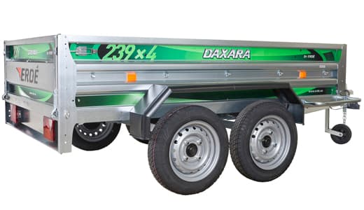 Remorque ERDÉ DAXARA 239 NF - PTAC 500kg, 750kg - 2 essieux galvanisés renforcés