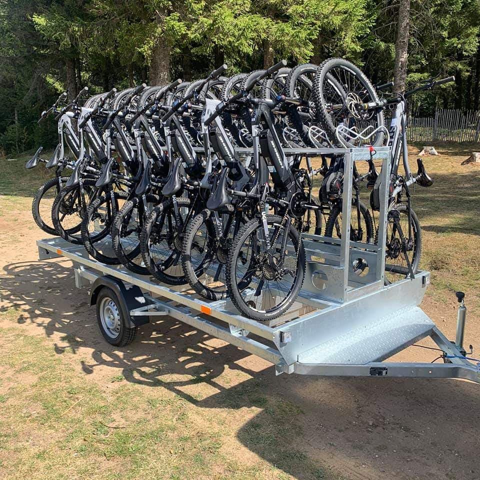 Remorque Porte vélos VTT/VAE 20p GOT 750 kg, 20 VTT/VAE, 24/26/27.5+ et 29