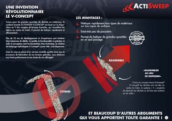 Balai pousseur Actisweep V7 1500 pour chariot élévateur
