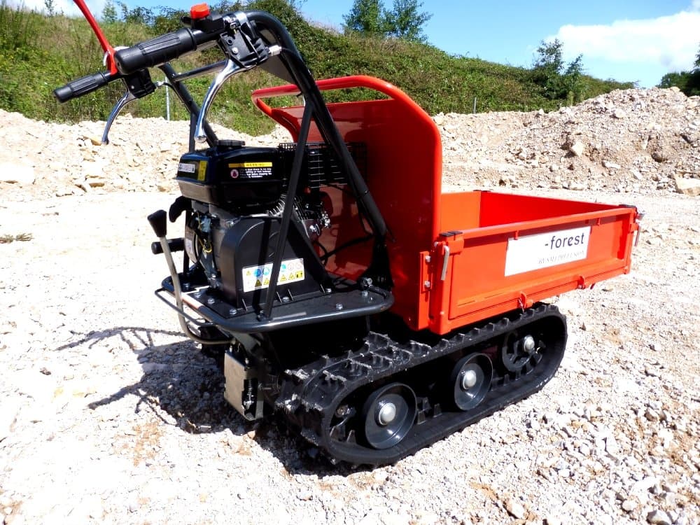 Mini dumper à chenilles 350 C avec moteur thermique et ridelles rabattables