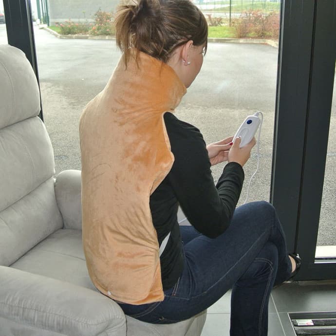 Coussin chauffant electrique - confort dos et nuque