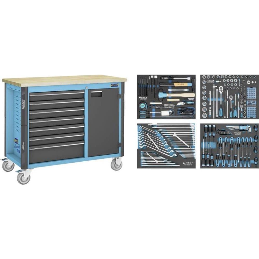 Hazet 179NW-7/230 Rollwerkbank (L x B x H) 600 x 1150 x 964 mm Schwarz, Blau