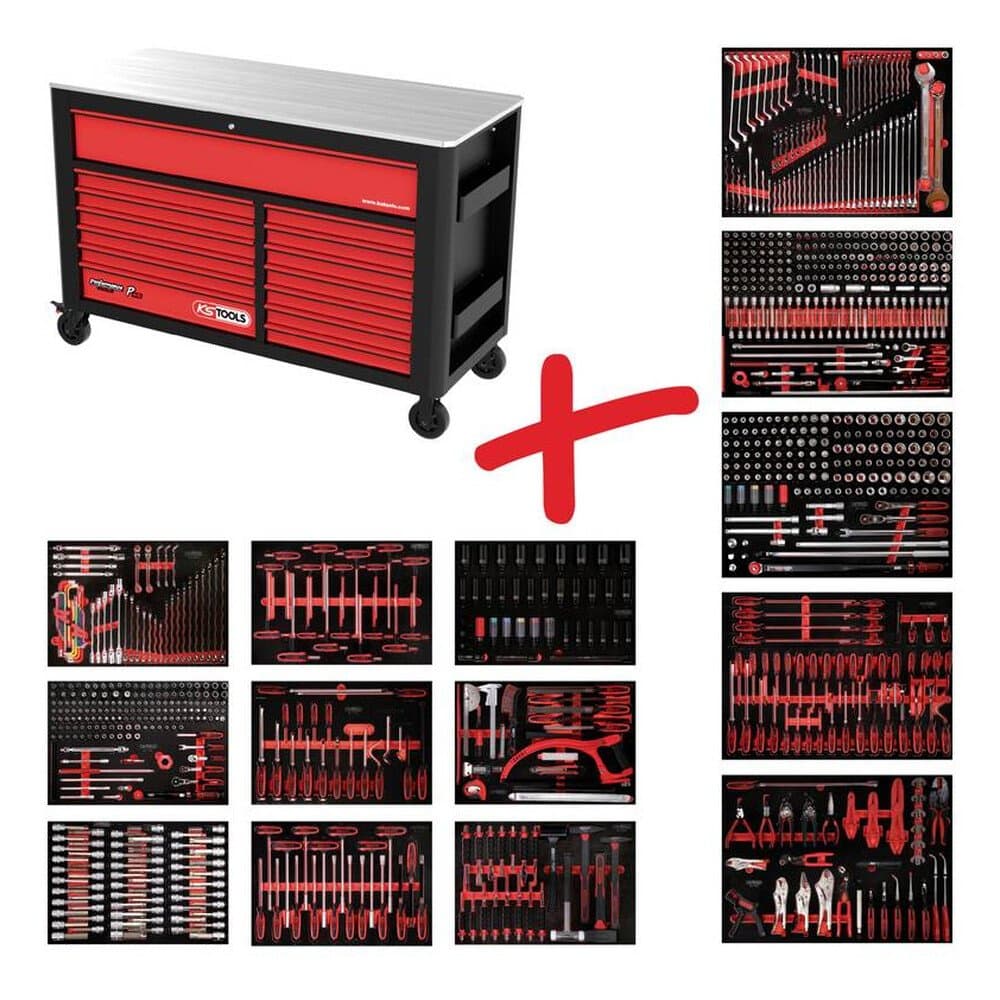 KS Tools 84514950 Werkstattwagen Herstellerfarbe: Schwarz, Rot
