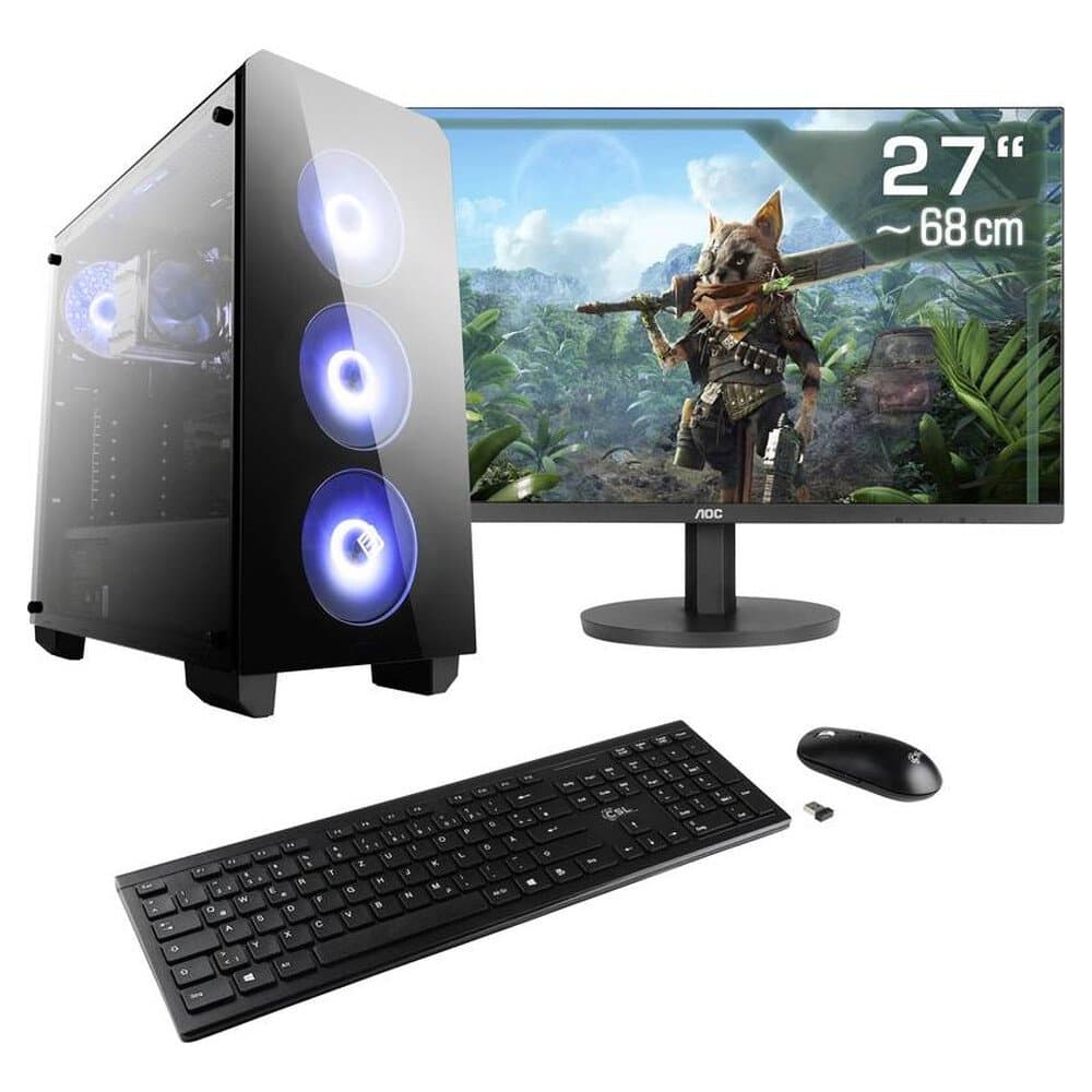 CSL Computer Gaming PC M11280H 68.6 cm (27 Zoll) WQHD AMD Ryzen 7 5700G 16 GB RAM 1 TB SSD AMD Radeon™ Onboard Graphics