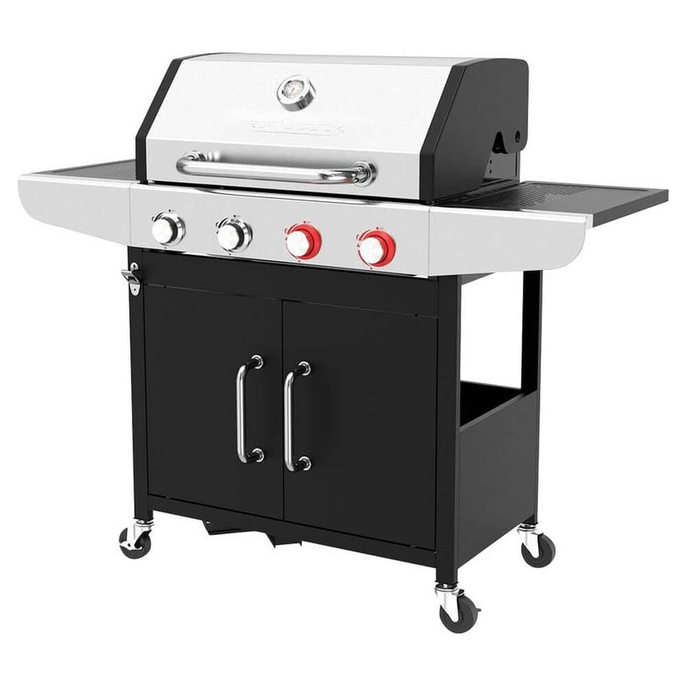 Profi Cook PC-GG 1311 Gas Gas-Grill 4 Brenner, Thermometer im Deckel Schwarz, Edelstahl