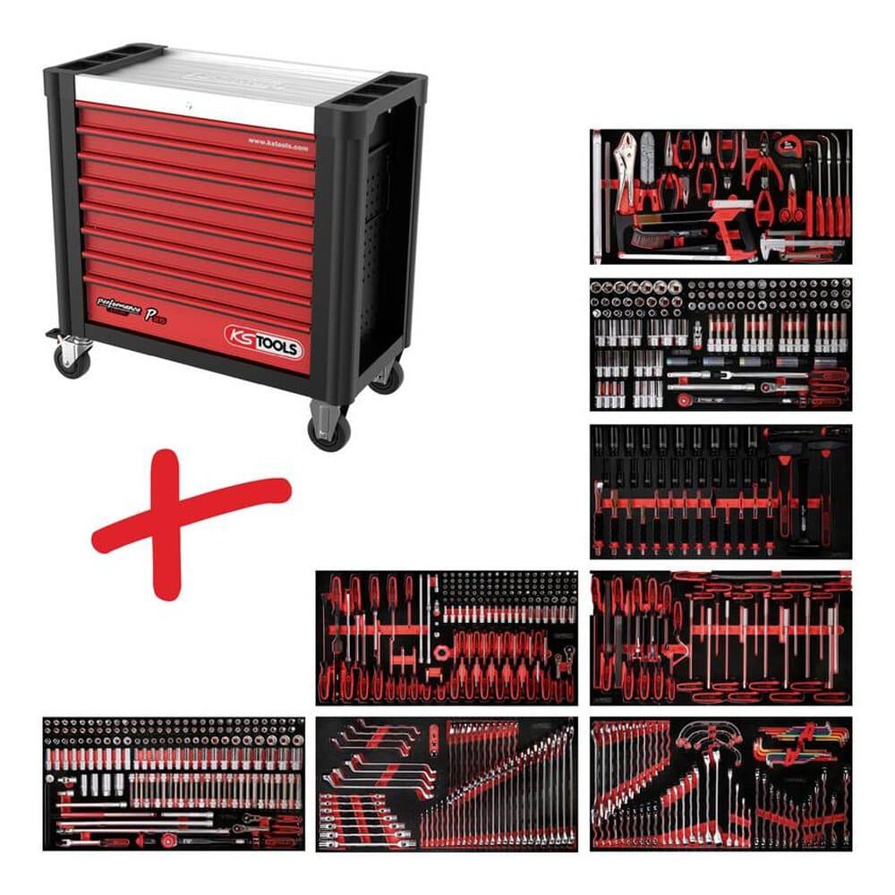 KS Tools 8258660 Werkstattwagen Herstellerfarbe: Schwarz, Rot