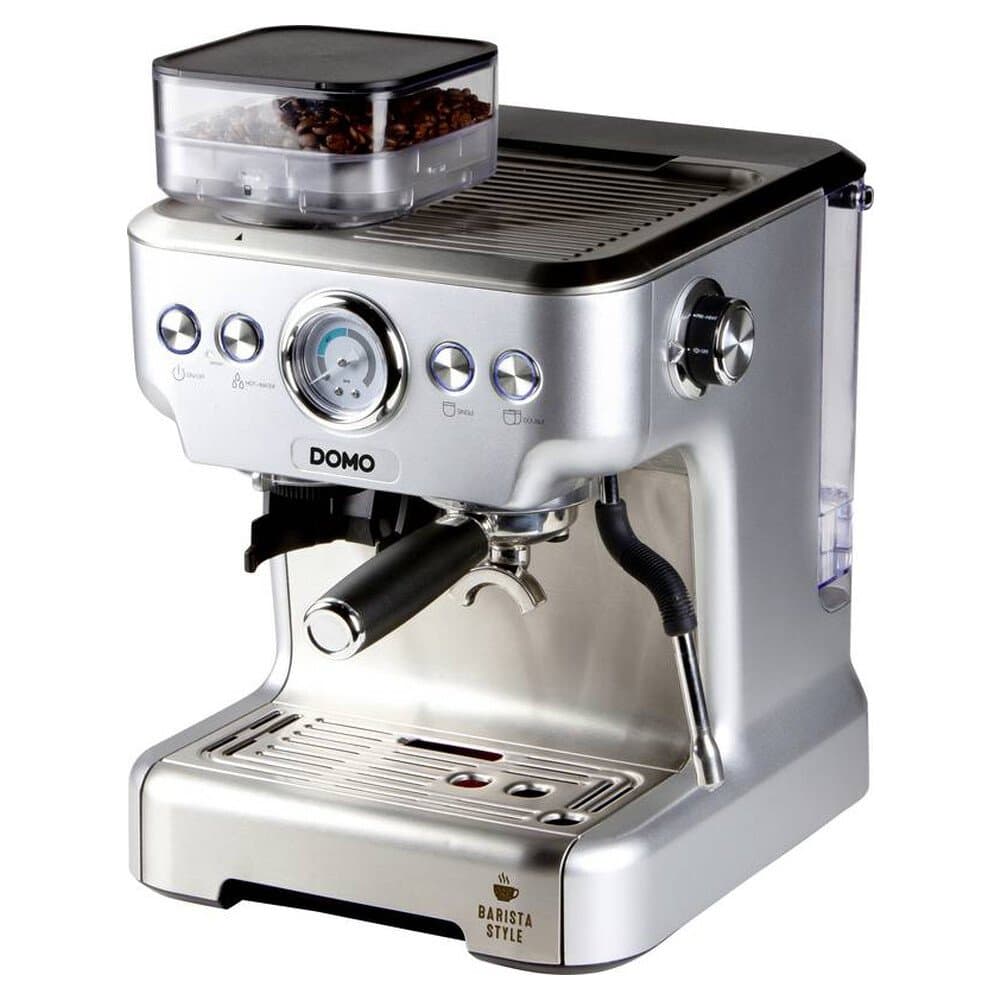 DOMO DO725K Espressomaschine mit Siebträger Silber
