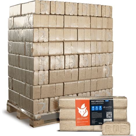Heizfuxx RUF Original Blue Holzbriketts Nadelholz 10kg x 96