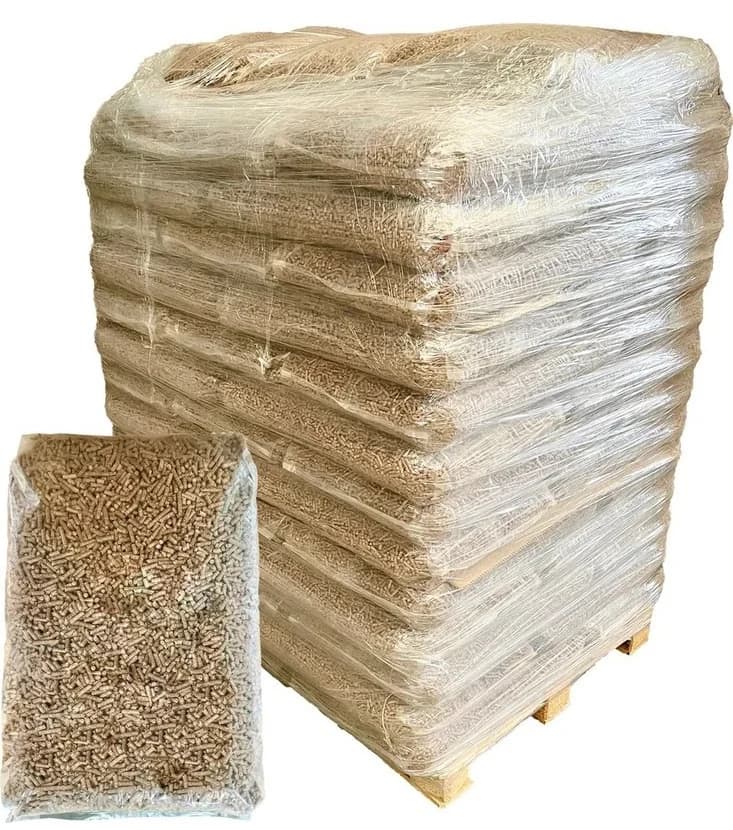 PINI Eichenholz-Pellets 6 mm – 68 Säcke à 15 kg – 1.020 kg Palette