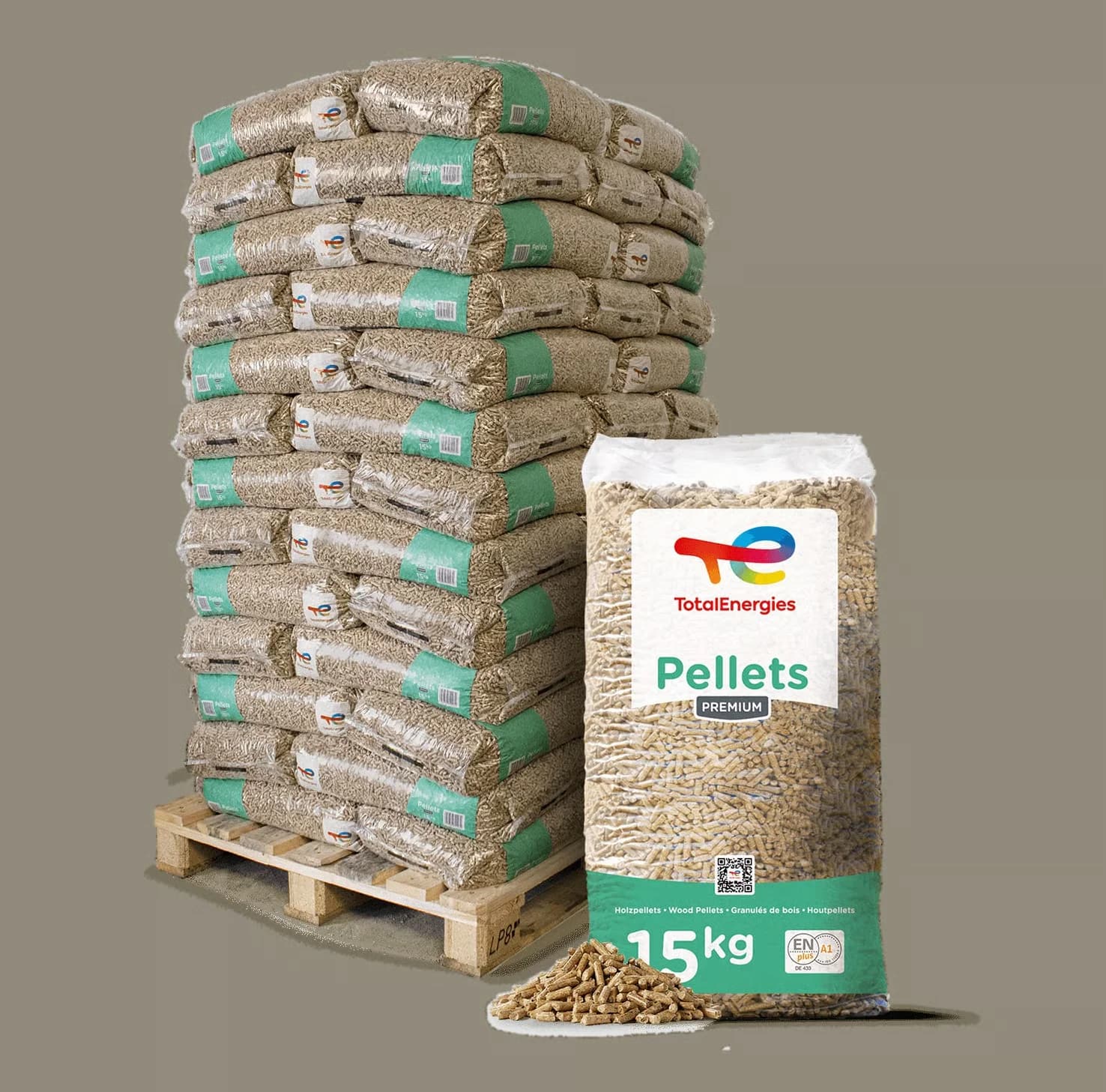 TotalEnergies Premium Holzpellets ENplus A1 – 975 kg (65 × 15 kg)