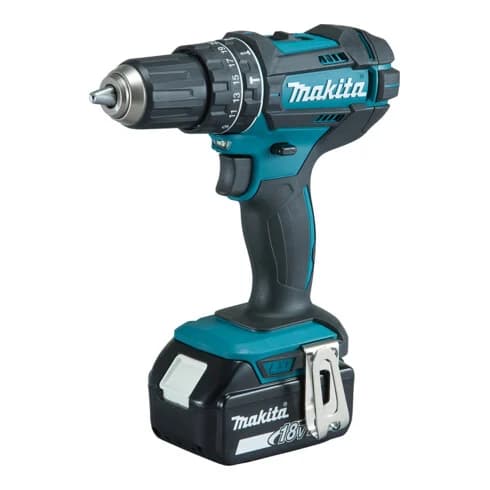 Makita Akku-Schlagbohrschrauber 18V mit 2 Akkus 5,0Ah und Ladegerät (DHP485RTJ)