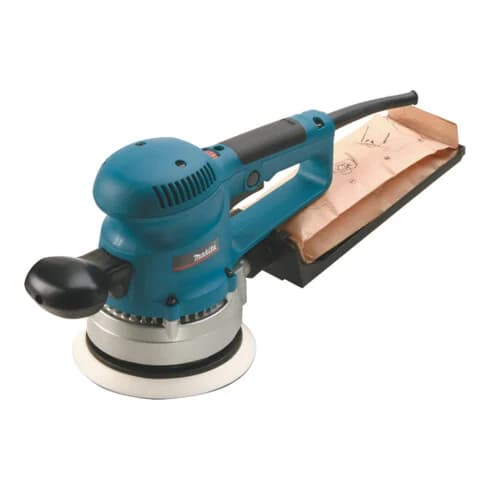 Makita Exzenterschleifer 150 mm in Klett Schleifpapier-Set BO6030JX