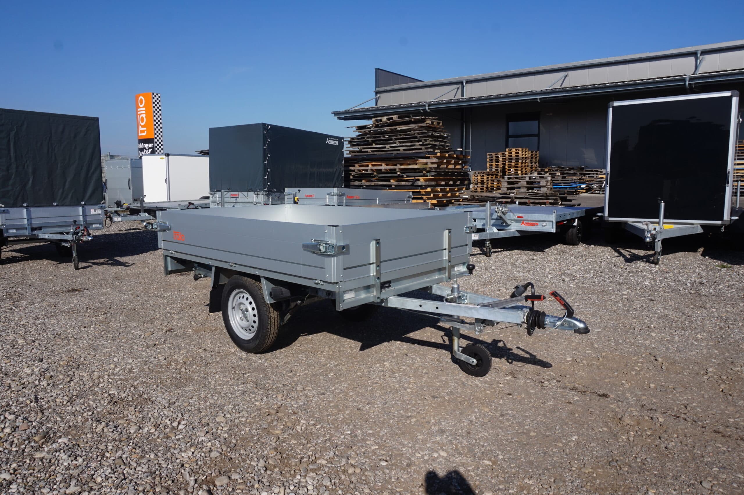 Anssems PKW Anhänger Hochlader Alu PLTB 1000 kg, Ladefläche 2,11 x 1,32 m mit Kurbelstützen und 100km/h