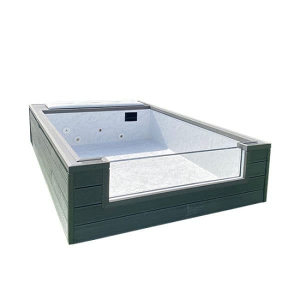 Piscina rígida de acero elevada, agua