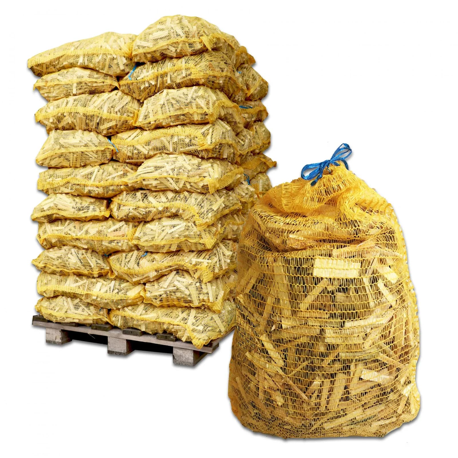 Anzündholz Netze 5 kg – Nadelholz 8 cm (50er Palette)
