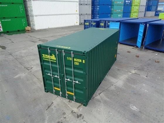 Contenedor marítimo 20 pies doubles puertas verde nuevo