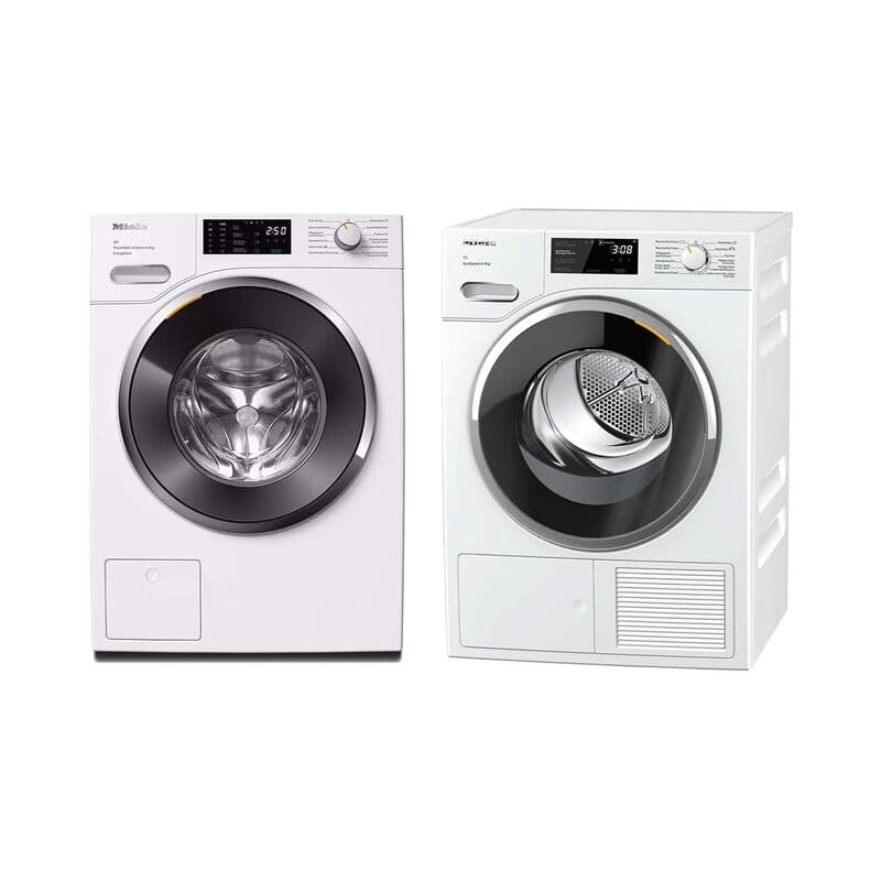 Miele Waschmaschine WWE 300-80 CH rechts + Tumbler TWH 700-80 CH links