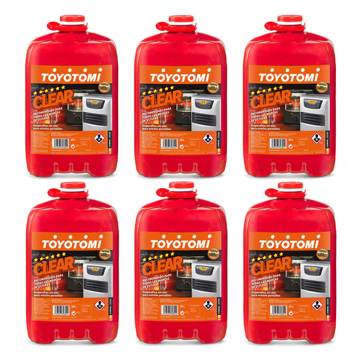 Pack 6 Bidones Parafina Toyotomi Clear 20 l