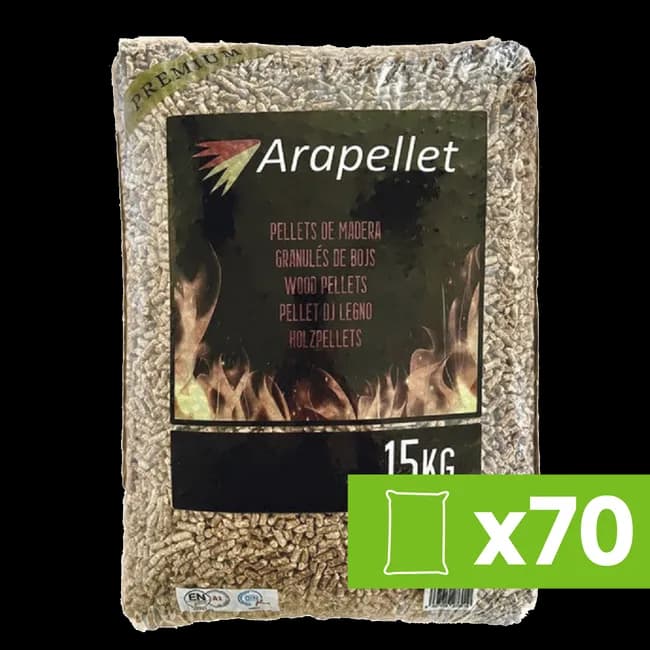 70 Sacos de pellet 15 Kg ARAPELLET