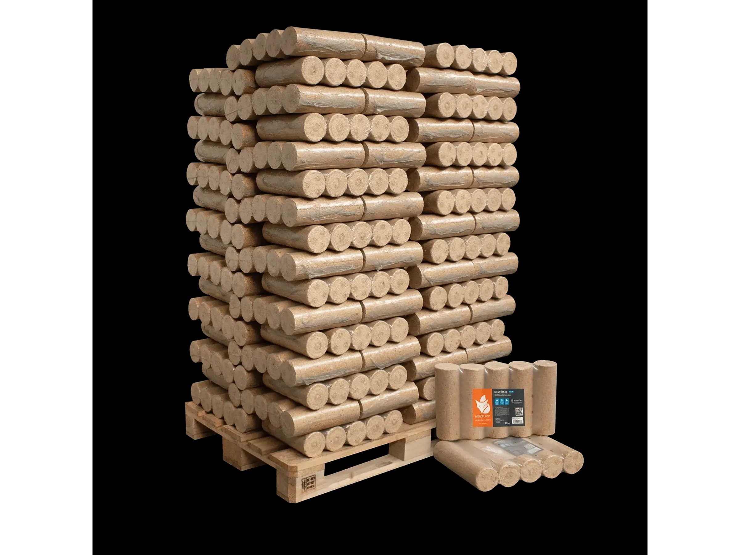 Heizfuxx Nestro XL Red Holzbriketts Hartholz 10kg x 30 Gebinde 300kg Palette