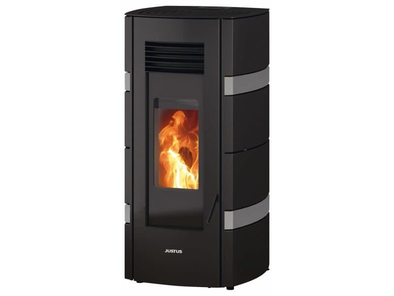 Justus Pelletofen Sia Stahl Schwarz-Grau 8 kW mit Automatik