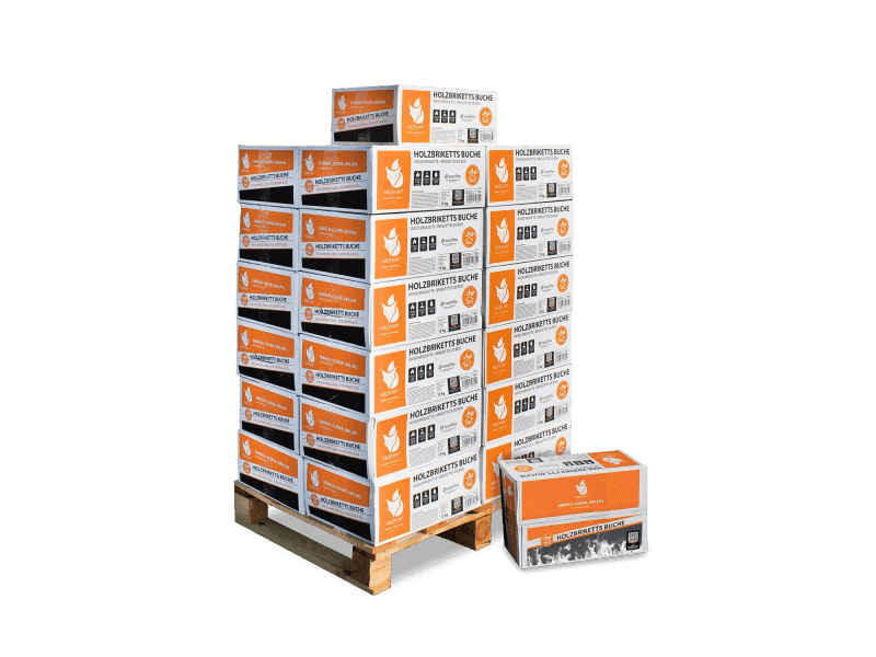 Heizfuxx Nestro M Holzbriketts Hartholz im Karton 12kg x 25 Karton 300kg Palette