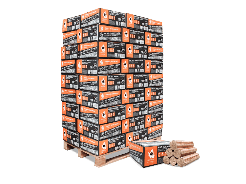 Heizfuxx BBQ-Buchenholzbriketts 18kg x 54 Gebinde 972kg Palette