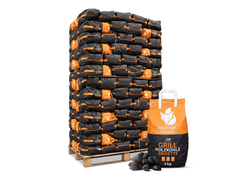 Heizfuxx Grillbriketts 5kg x 130 Sack 650kg Palette