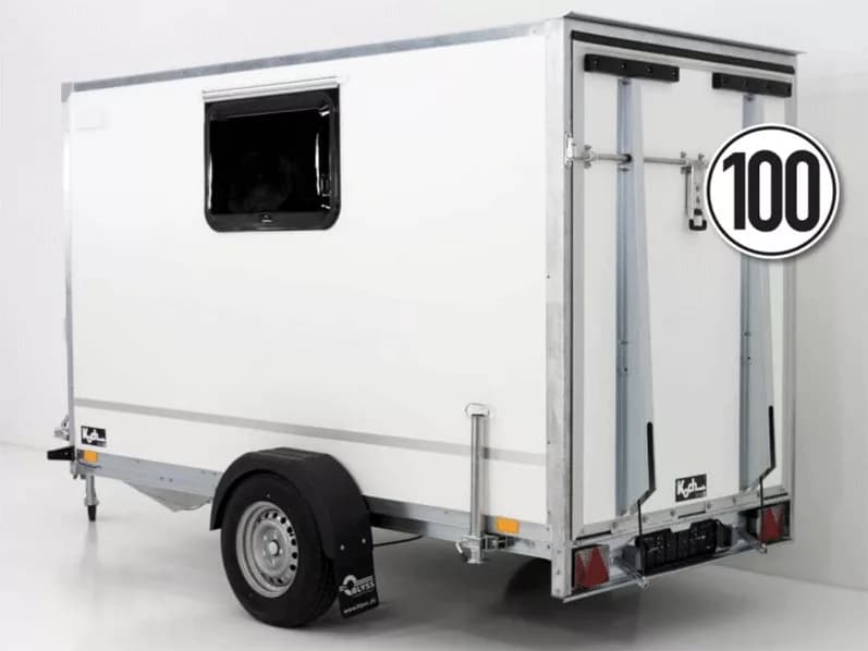 Kofferanhänger BK  Höhe:180 1,3t|Rampe|Tür|1 Fenster
