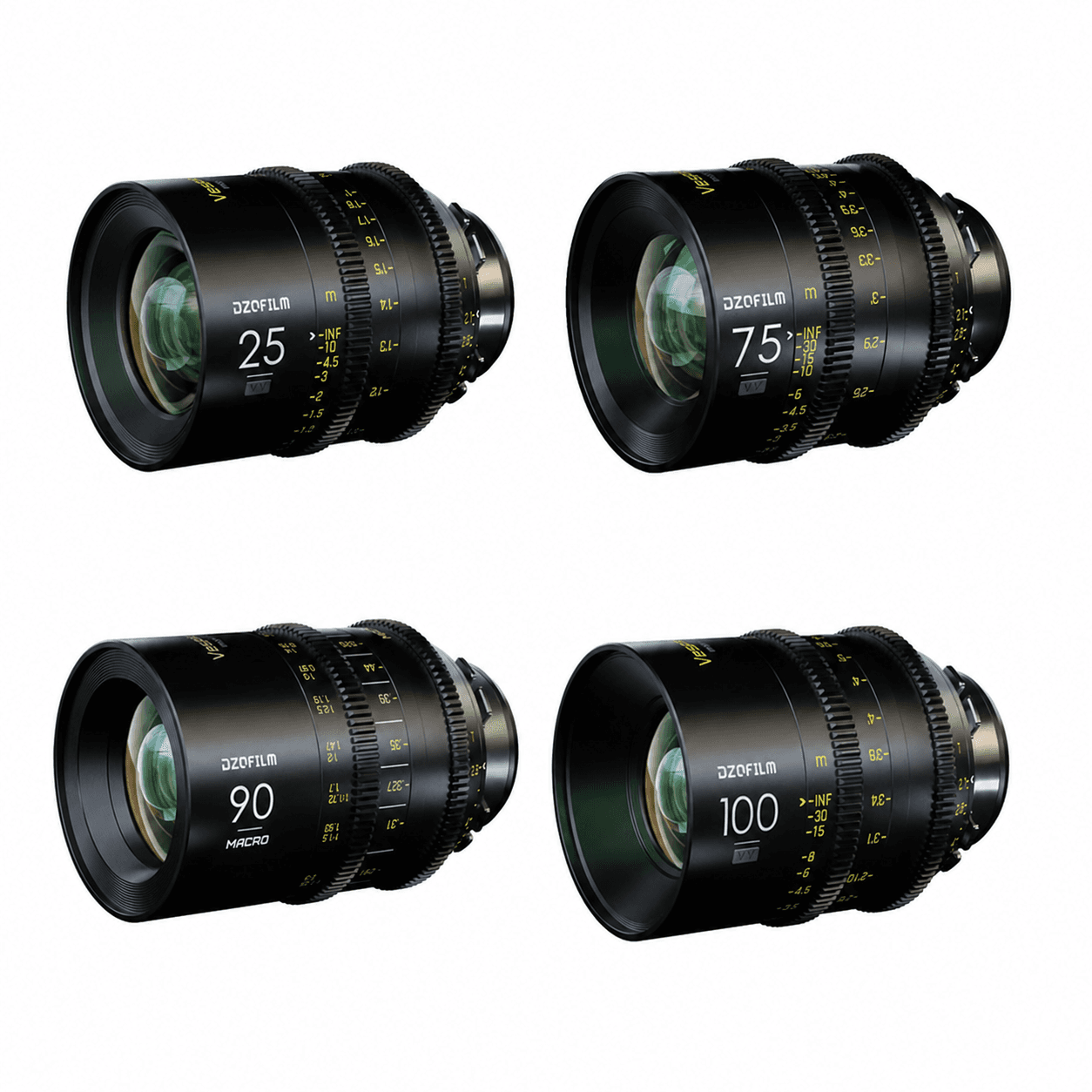 DZOFILM Vespid 4 Lens Kit PL (25, 75, 100 T2.1, Macro 90 T2.8)