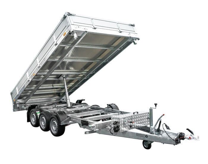 3-ACHSIGER HYDRAULISCHER KIPPANHÄNGER 400×200 UNITRAILER TASKER 400/3C 3500 KG