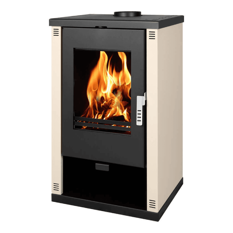 EEK A+ Kaminofen mit groß Sichtscheibe - Verso Theia Ivory - 9.0 kW
