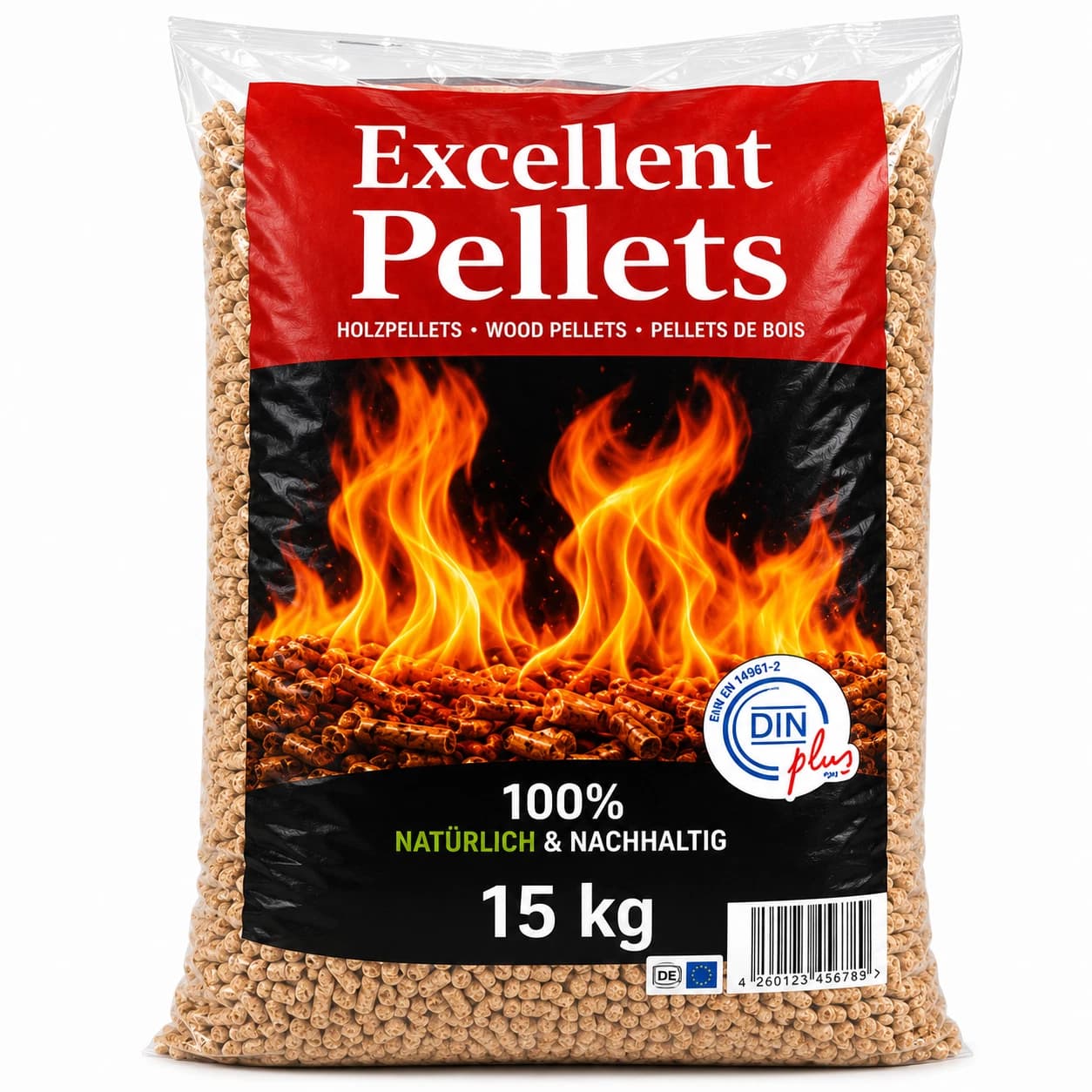 Excellent Pellets 990kg Holzpellets 6mm ENplus A1 DINplus 66x15kg Palette