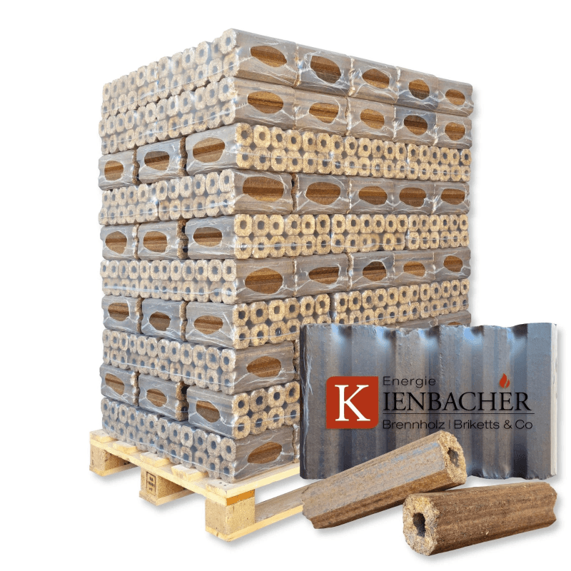 Briquettes de bois dur PiniKay, palette de 960 kg, composées de briquettes de hêtre/chêne, combustible