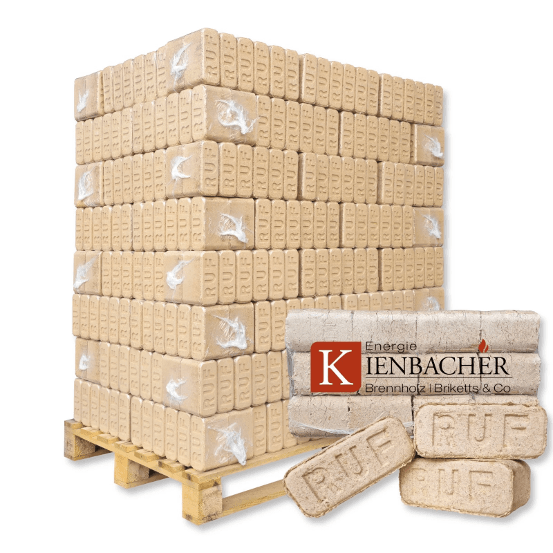 Briquettes de bois dur RUF, palette de 960 kg, composées de briquettes de hêtre/chêne, combustible écologique