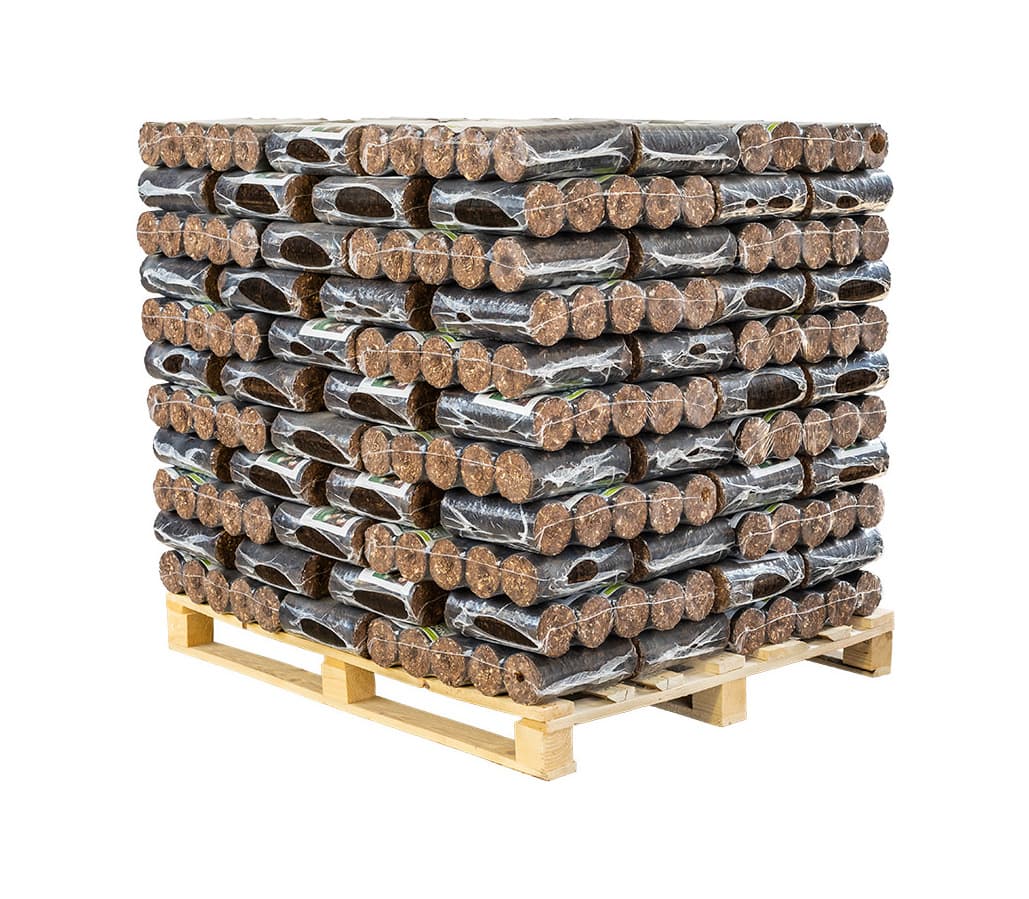 BIOMAC Rindenbriketts rund / GLUTHALTER 1000kg Palette
