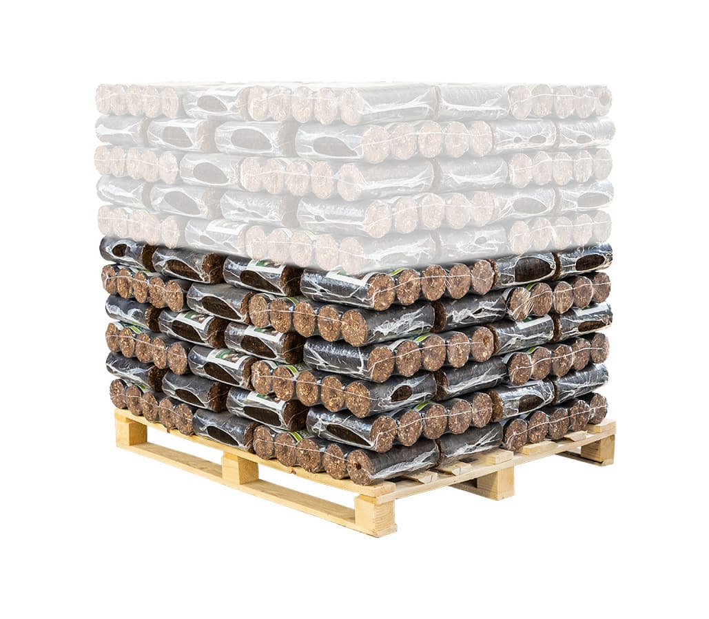 BIOMAC Rindenbriketts rund / GLUTHALTER 450kg Palette