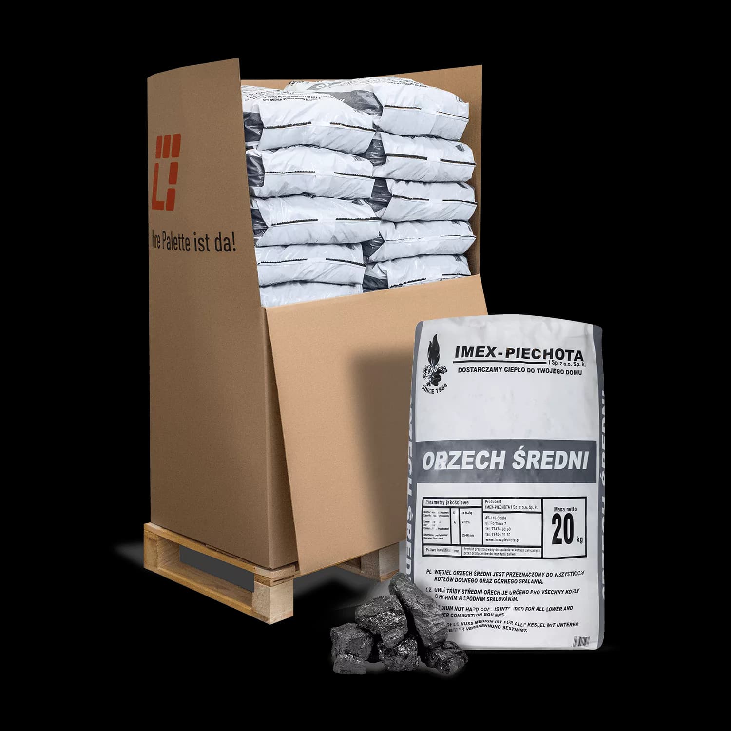 Steinkohle 25 - 60 mm 15 x 20 kg