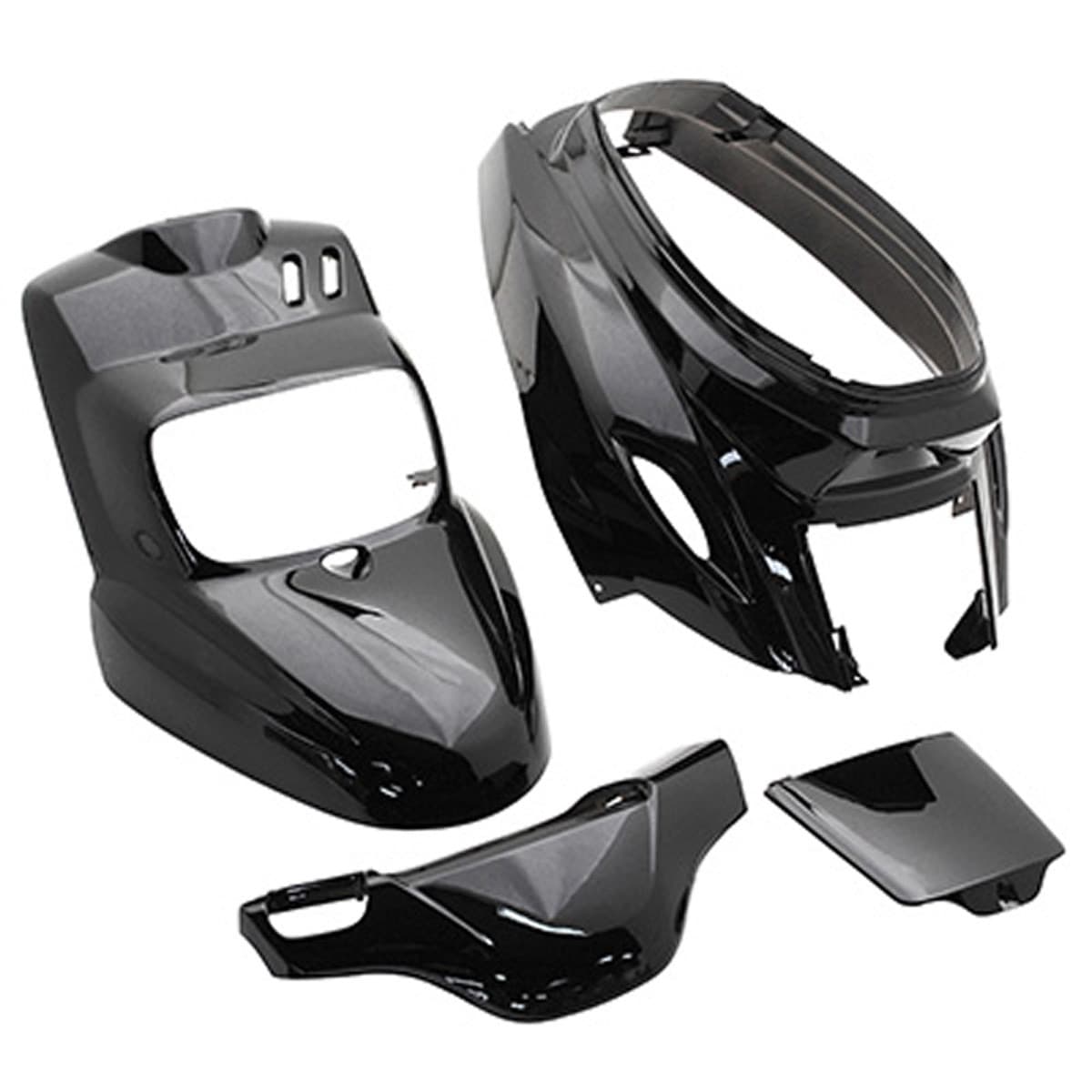 Adaptable - Kit Carénages / Carrosserie Mbk Booster Yamaha Bw's À Partir De 2004 - Type Origine Noir Brillant 4 Pièces