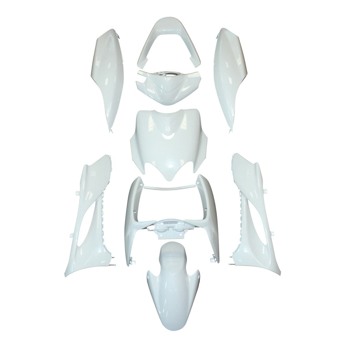 Adaptable - Kit Carénages / Carrosserie Mbk Mach G Yamaha Jog R - Blanc Brillant 9 Pièces