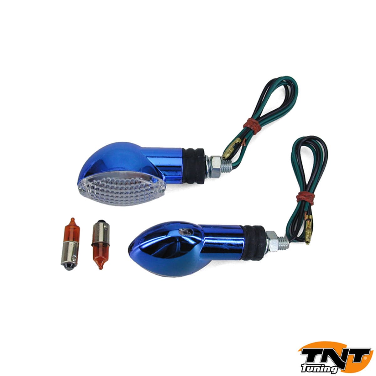 Tnt - Clignotants Tnt Ovalia Bleu Transparent Universels (paire)